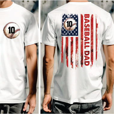 Custom Baseball Dad Flag w number