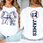 Custom Baseball Mama Bow w player name and number