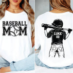 Custom Baseball Mom Black w player name & number