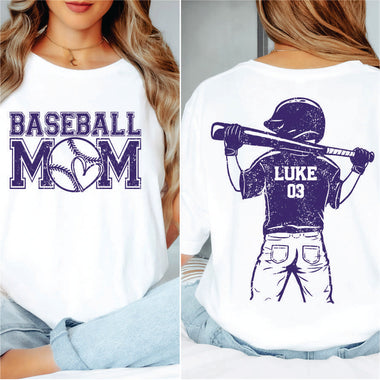Custom Baseball Mom Purple w player name & number