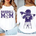 Custom Baseball Mom Purple w player name & number