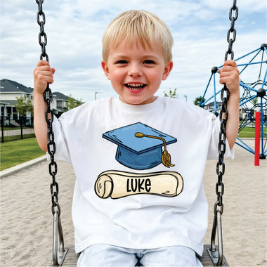 Custom Blue Graduation Cap w name