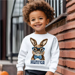 Custom Faux Yarn Bunny in Blue w Name