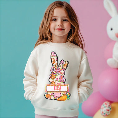 Custom Floral Girl Bunny