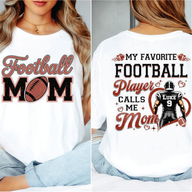 Custom Football Mom My Favorite Player - 2 part w number