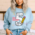 Custom Paper Number Fifth Grade Teacher DTF Transfer