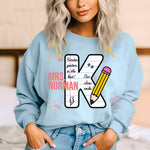 Custom Paper Number Kindergarten Teacher DTF Transfer