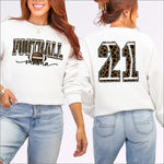 Custom Leopard Football Mama Front and Back DTF Transfer
