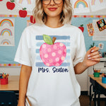 Personalized Polka Dot Apple DTF Transfer