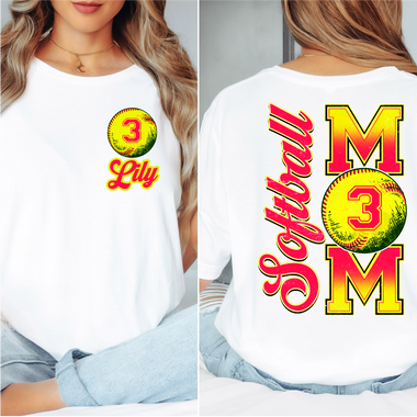 Custom Softball Mom Vertical w player name and number
