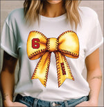 Personalized Softball Bow DTF Transfer