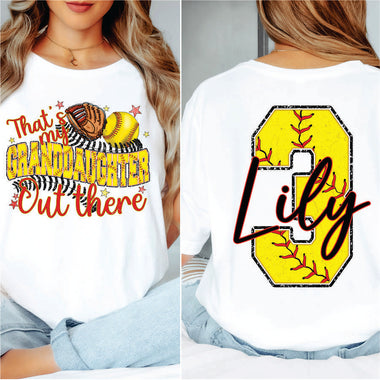 Custom Softball Thats my Granddaughter w Name & Number