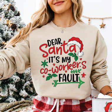 Dear Santa Its My Coworkers Fault black