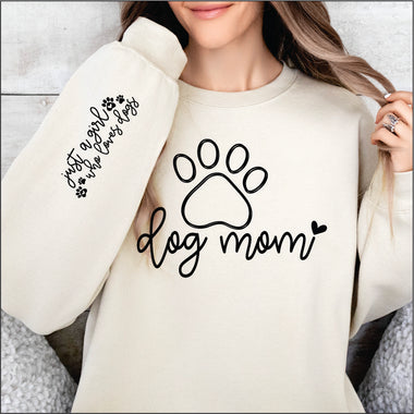 Dog Mom Just a Girl Sleeve DTF Transfer