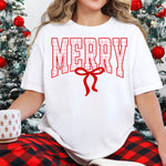 Merry Varsity Pink and Red Checkered DTF Transfer DTF Heat Press Transfer from Sweet Tee Transfers