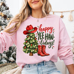 Happy Yee Haw-lidays Western Christmas Tree DTF Transfer DTF Heat Press Transfer from Sweet Tee Transfers