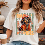 Fall Vibes Stripes Dachshund DTF Transfer DTF Heat Press Transfer from Sweet Tee Transfers