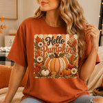 Hello Pumpkin Faux Embroidery DTF Transfer DTF Heat Press Transfer from Sweet Tee Transfers