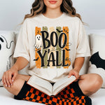 Boo Y'all Striped with Ghost DTF Transfer DTF Heat Press Transfer from Sweet Tee Transfers