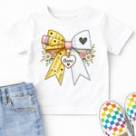 Teacher Pencil Paper Bow DTF Transfer DTF Heat Press Transfer from Sweet Tee Transfers