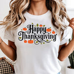 Happy Thanksgiving With Pumpkins DTF Transfer DTF Heat Press Transfer from Sweet Tee Transfers