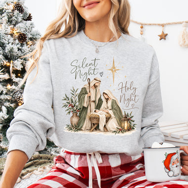 Silent Night Holy Night Nativity DTF Transfer DTF Heat Press Transfer from Sweet Tee Transfers