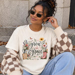 Grow in Grace 2 Peter 3:18 Floral Garden DTF Transfer DTF Heat Press Transfer from Sweet Tee Transfers