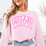 Wifey Pink Polka Dot Faux Applique DTF Transfer DTF Heat Press Transfer from Sweet Tee Transfers