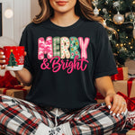 Merry & Bright Christmas DTF Transfer DTF Heat Press Transfer from Sweet Tee Transfers