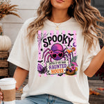 Spooky Spider with Heart Glasses Striped DTF Transfer DTF Heat Press Transfer from Sweet Tee Transfers