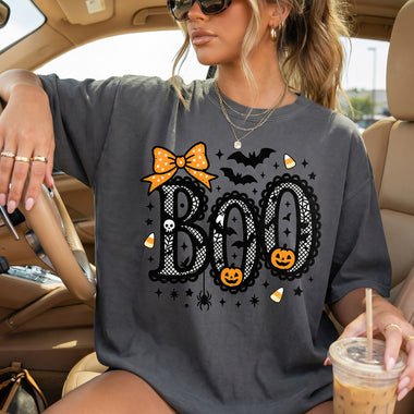 BOO Lace DTF Transfer DTF Heat Press Transfer from Sweet Tee Transfers