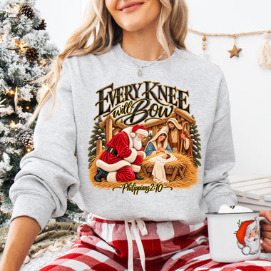 Every Knee Will Bow Nativity DTF Transfer DTF Heat Press Transfer from Sweet Tee Transfers