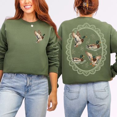 Duck Frame Front and Back Design DTF Transfer DTF Heat Press Transfer from Sweet Tee Transfers