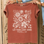 Let Your Light Shine Floral DTF Transfer DTF Heat Press Transfer from Sweet Tee Transfers