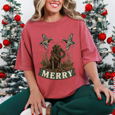 Merry Christmas Hunting DTF Transfer DTF Heat Press Transfer from Sweet Tee Transfers