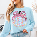 Blue and Pink Pumpkin DTF Transfer DTF Heat Press Transfer from Sweet Tee Transfers