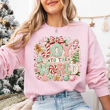 Joy to the World Pastel DTF Transfer DTF Heat Press Transfer from Sweet Tee Transfers