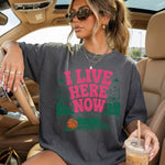 I Live Here Now Basketball Pink DTF Transfer DTF Heat Press Transfer from Sweet Tee Transfers