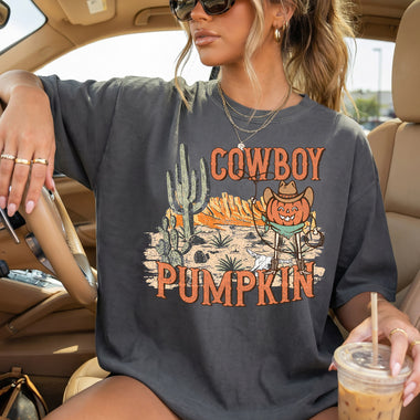Cowboy Pumpkin DTF Transfer DTF Heat Press Transfer from Sweet Tee Transfers
