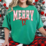 Merry Varsity Pink and Red Checkered DTF Transfer DTF Heat Press Transfer from Sweet Tee Transfers