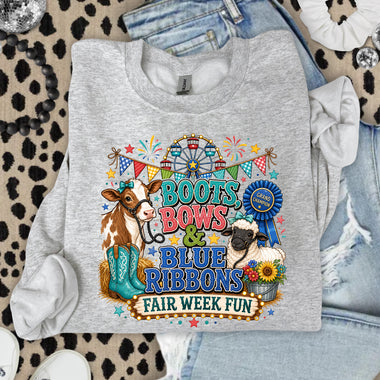 Boots, Bows and Blue Ribbons Fair Week Fun DTF Transfer DTF Heat Press Transfer from Sweet Tee Transfers
