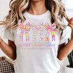 Grateful Thankful Blessed Bows DTF Transfer DTF Heat Press Transfer from Sweet Tee Transfers