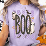 Boo Halloween Striped Purple DTF Transfer DTF Heat Press Transfer from Sweet Tee Transfers