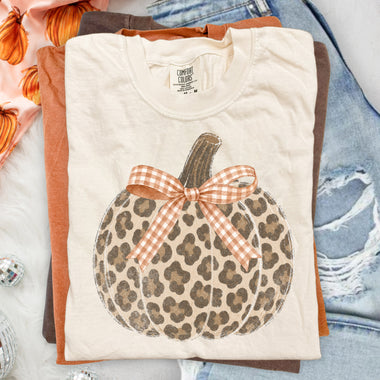 Leopard Pumpkin Bow DTF Transfer DTF Heat Press Transfer from Sweet Tee Transfers
