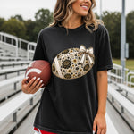 Black and Gold Floral Football DTF Transfer – Coquette DTF Heat Press Transfer from Sweet Tee Transfers