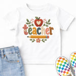 Faux Stitch Teacher with Apple Heart DTF Transfer DTF Heat Press Transfer from Sweet Tee Transfers