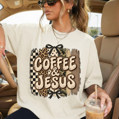 Coffee & Jesus DTF Transfer DTF Heat Press Transfer from Sweet Tee Transfers