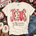 Jesus Is the Reason for the Season Preppy Bow DTF Transfer DTF Heat Press Transfer from Sweet Tee Transfers