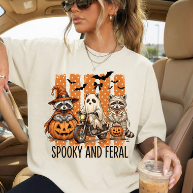 Spooky and Feral Striped DTF Transfer DTF Heat Press Transfer from Sweet Tee Transfers