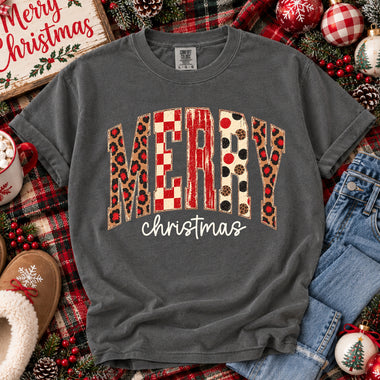 Merry Retro Checkered Christmas DTF Transfer DTF Heat Press Transfer from Sweet Tee Transfers